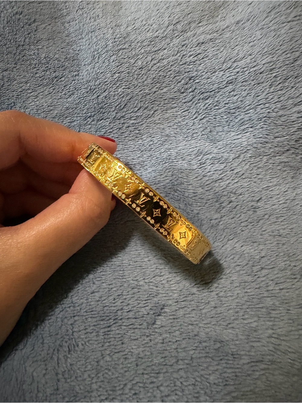 Louis Vuitton Gold Logo Bangle Bracelet